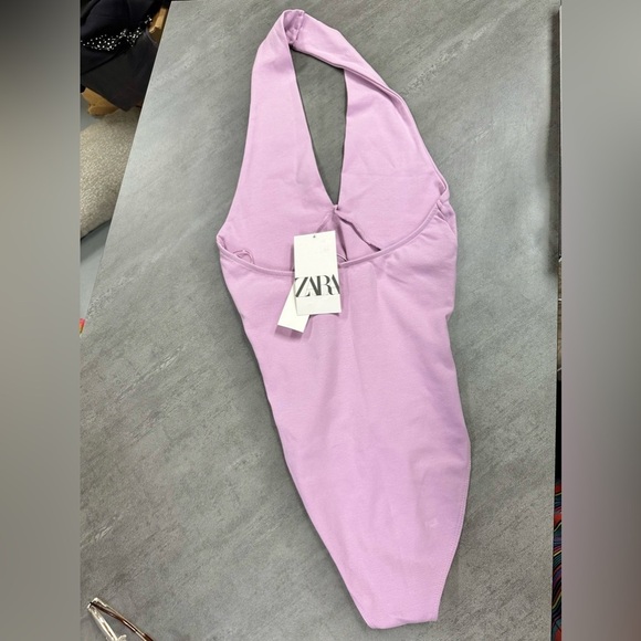 Zara Lilac Two Way Stretch Cotton Bikini Cut Bodysuit - Picture 5 of 8